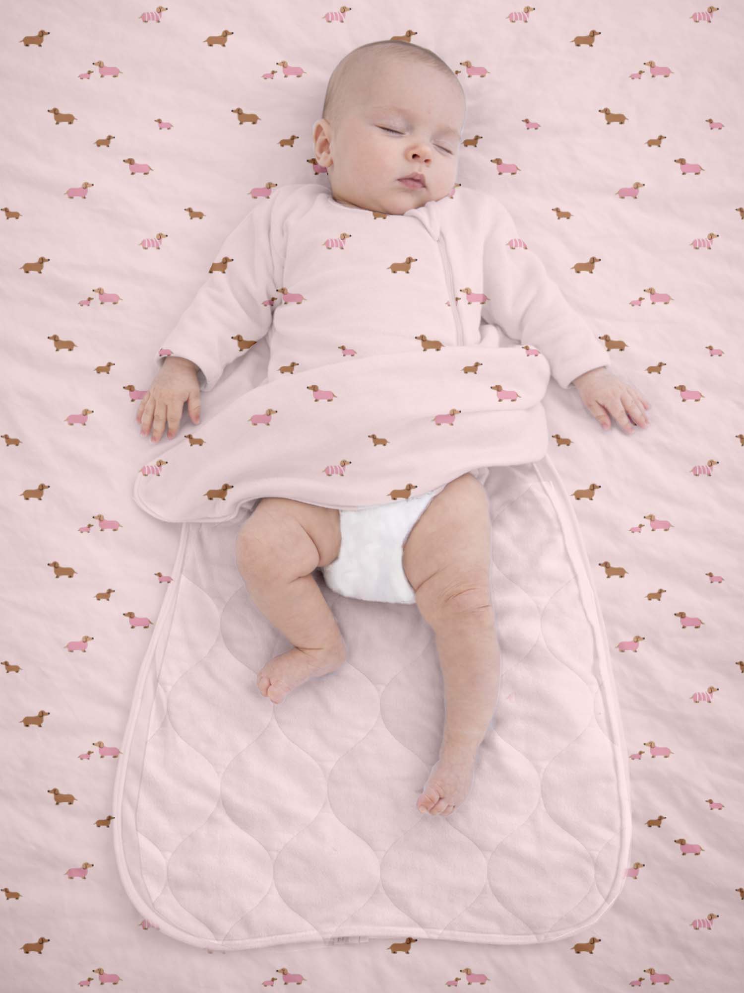 Long Sleeve Transitional Swaddle Sack - Girldog / 0.5 TOG
