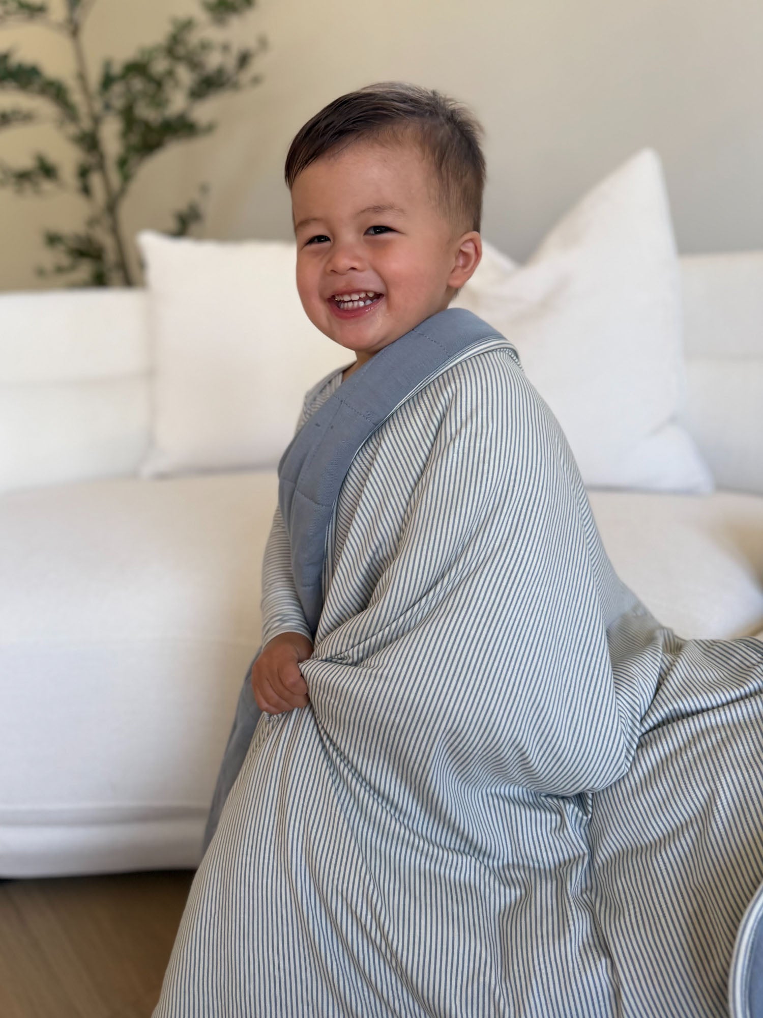 Cloud Blanket - Blue stripe / 1.0 TOG