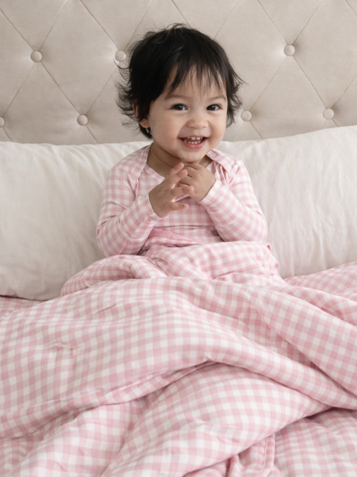 Cloud Blanket - Pink Gingham / 0.5 TOG