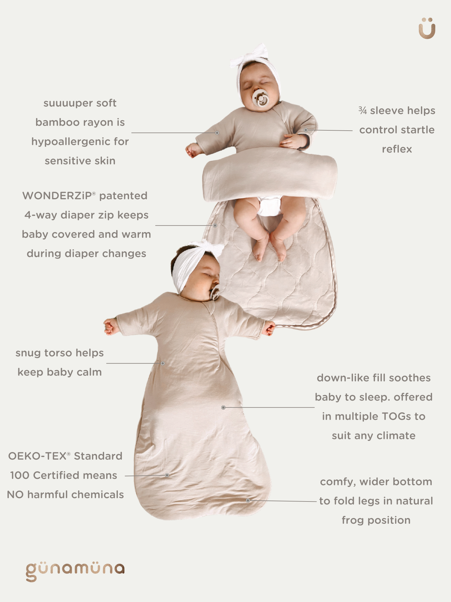 Long Sleeve Transitional Swaddle Sack - Imagine / 2.5 TOG