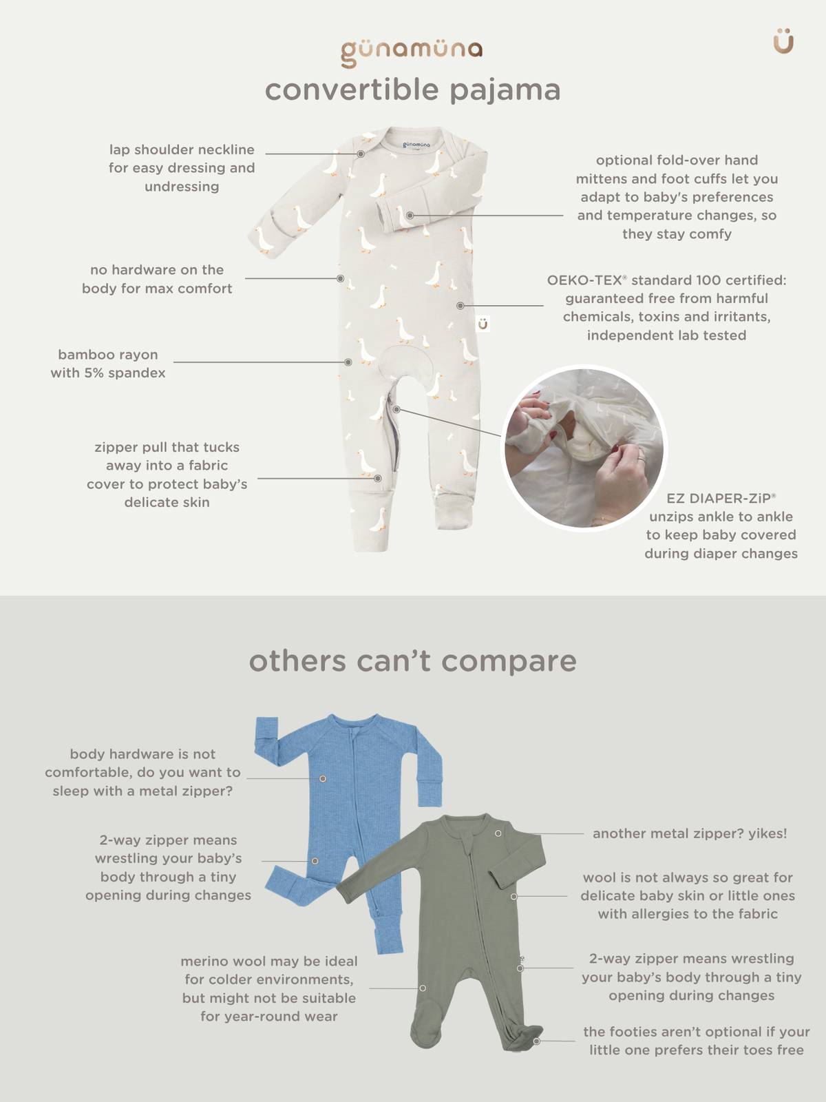 Long Sleeve Footie Sleep Sack - Sage / 2.5 TOG