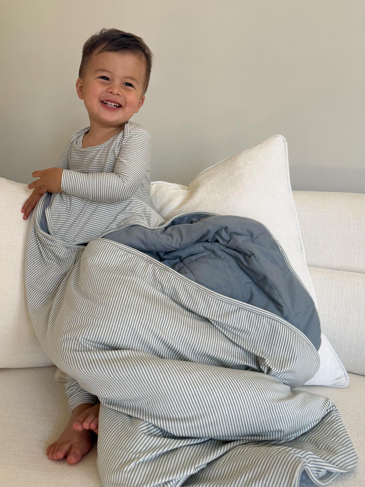 Cloud Blanket - Blue Stripes / 1.0 TOG