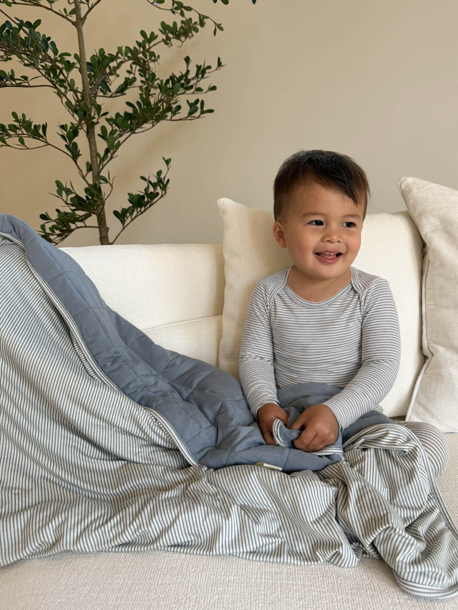 Cloud Blanket - Blue Stripes / 1.0 TOG