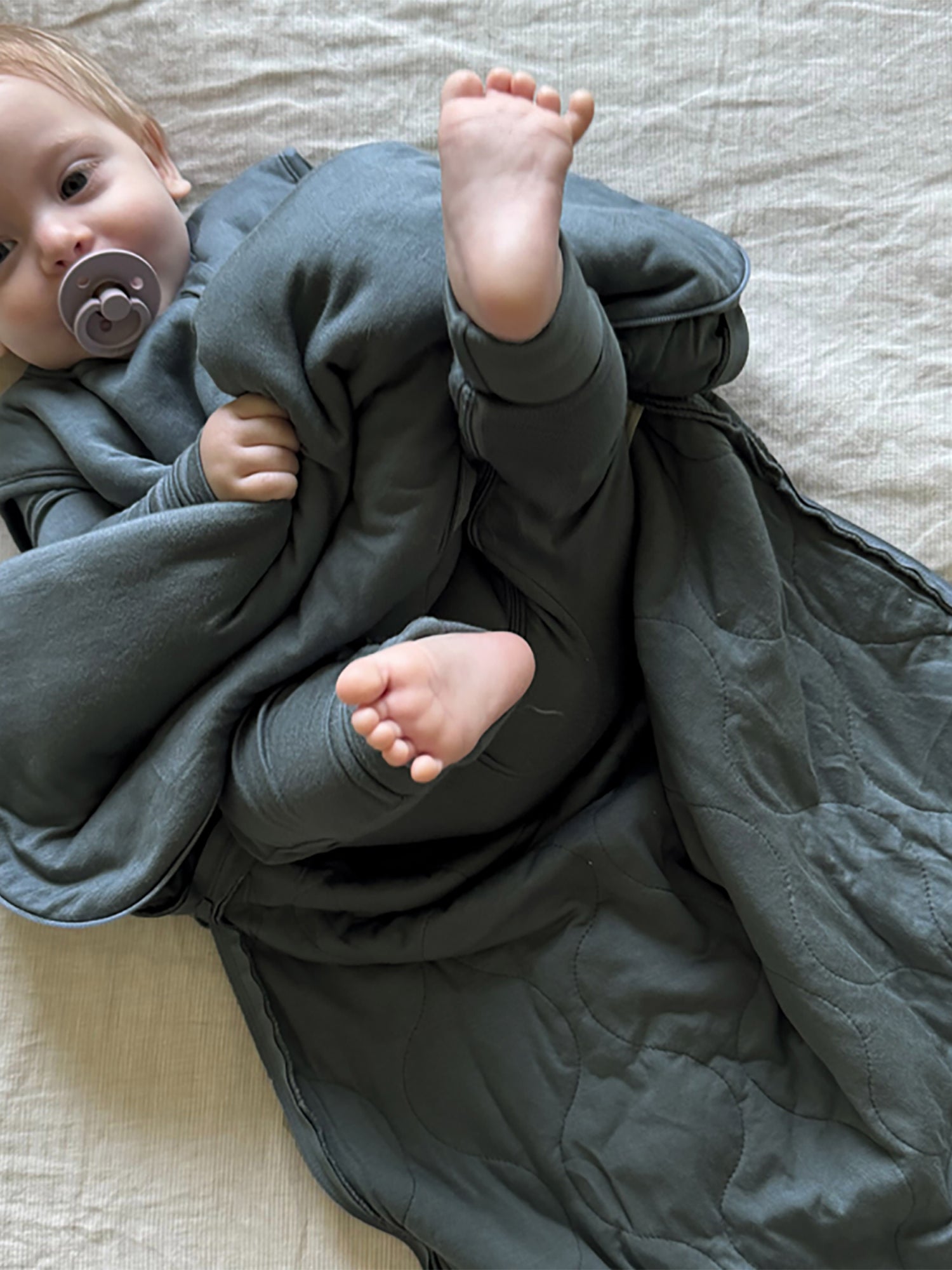 Hush Dusty Deep Blue Bamboo Viscose Sleep Sack | günamüna