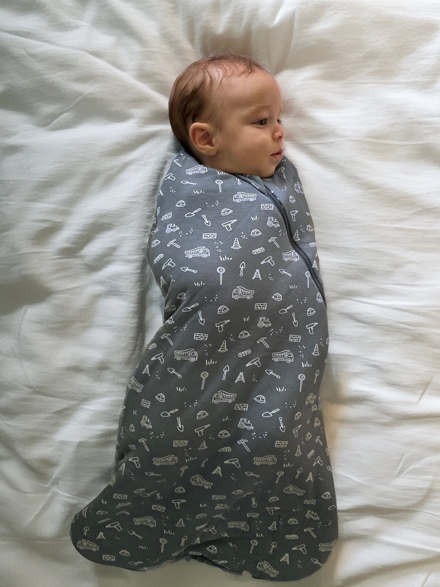 Construction Dark Blue 1.0 TOG Bamboo Viscose Swaddle Sleep Sack