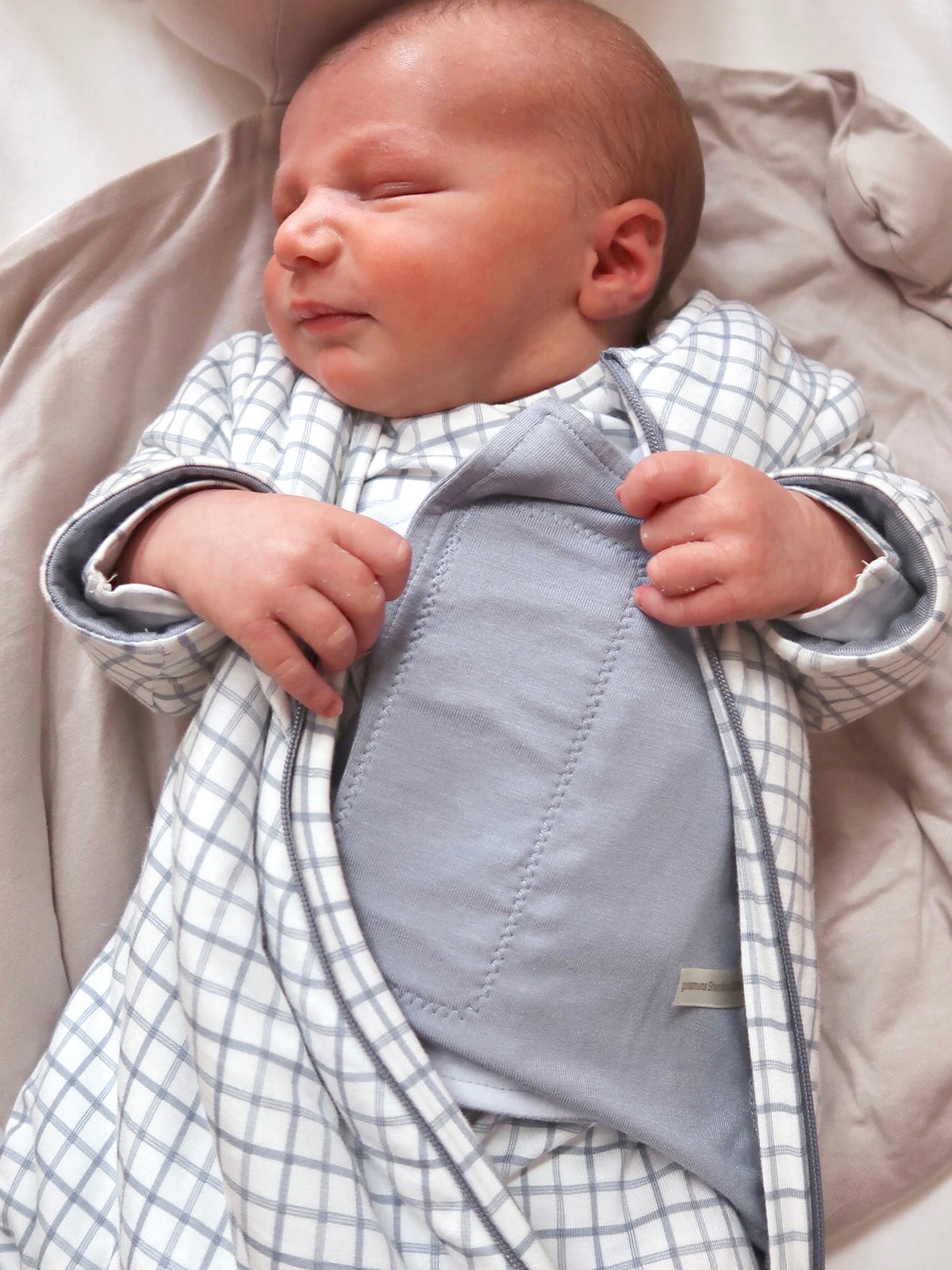Long Sleeve Swaddle Sleep Sack - Checkmate / 2.5 TOG