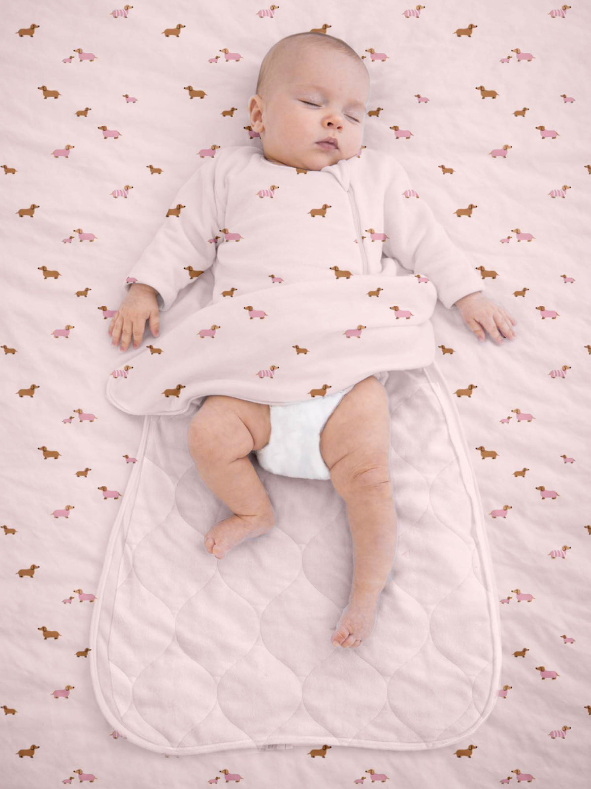Long Sleeve Transitional Swaddle Sack - Girl Dog / 0.5 TOG