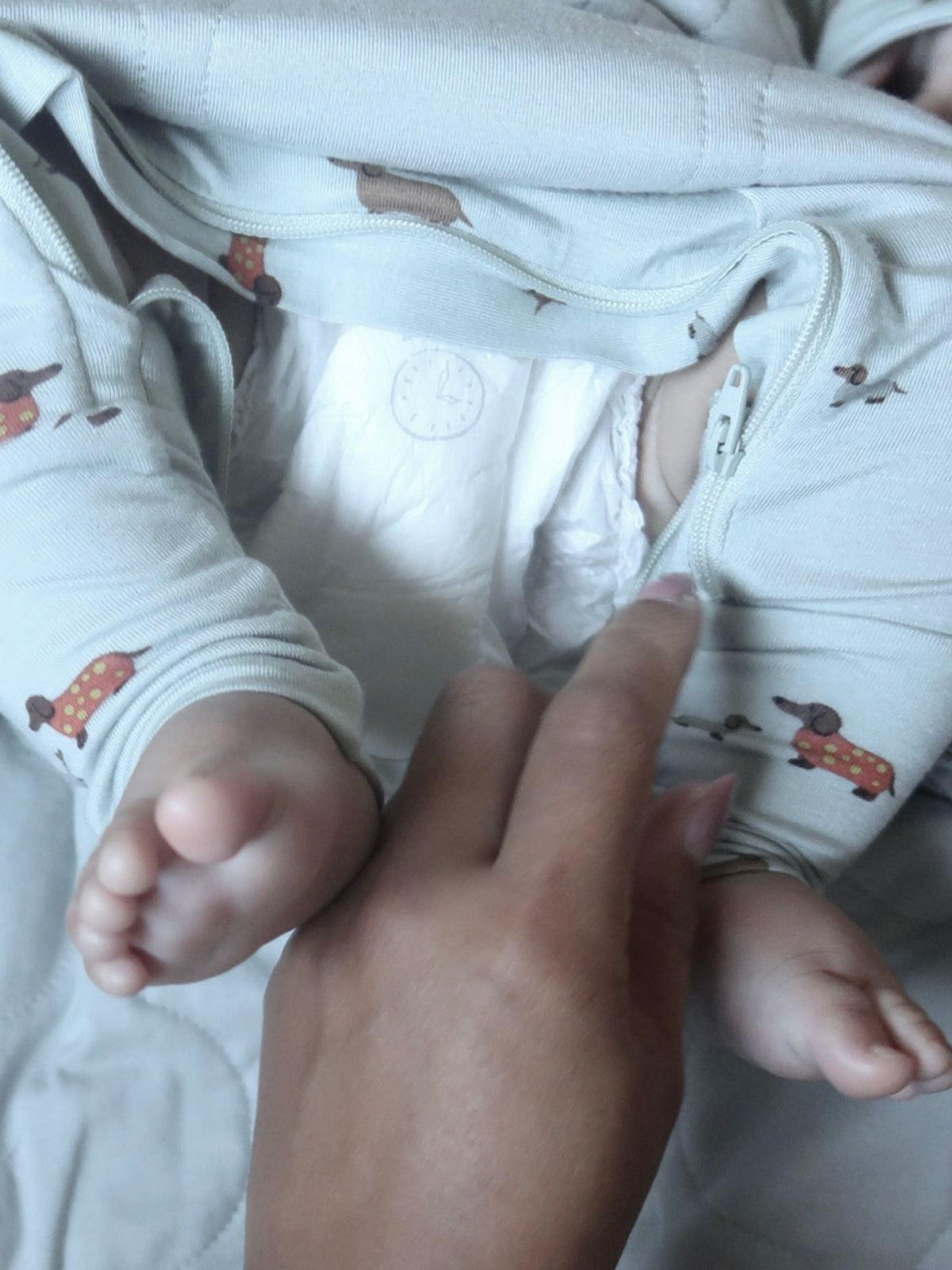 Long Sleeve Transitional Swaddle Sack - Woof / 1.0 TOG