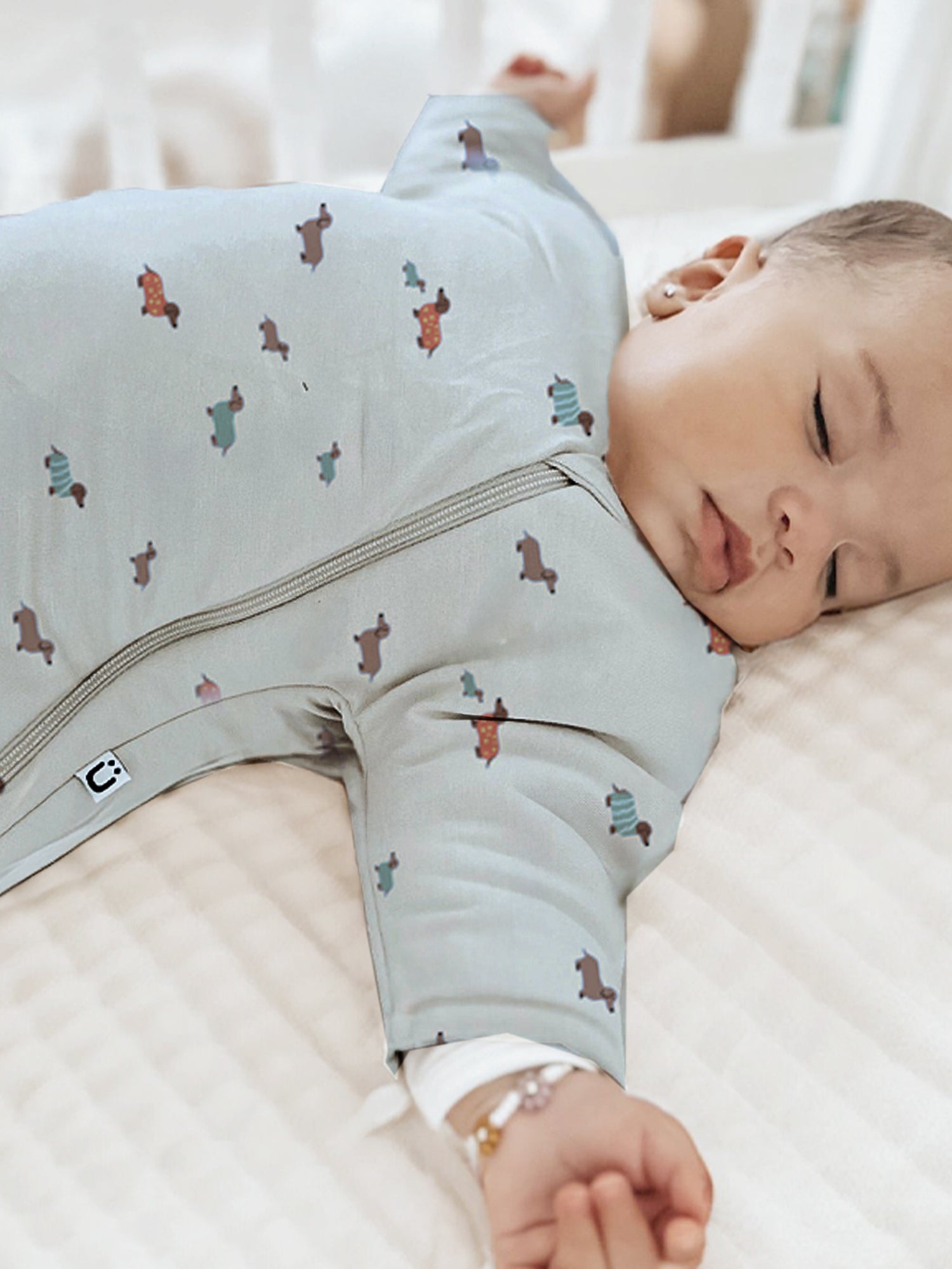 Long Sleeve Transitional Swaddle Sack - Woof / 1.0 TOG
