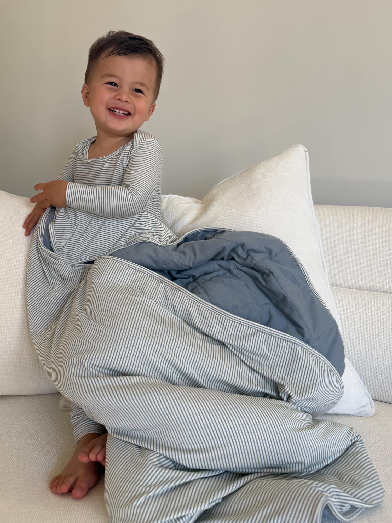 Cloud Blanket - Blue stripe / 0.5 TOG