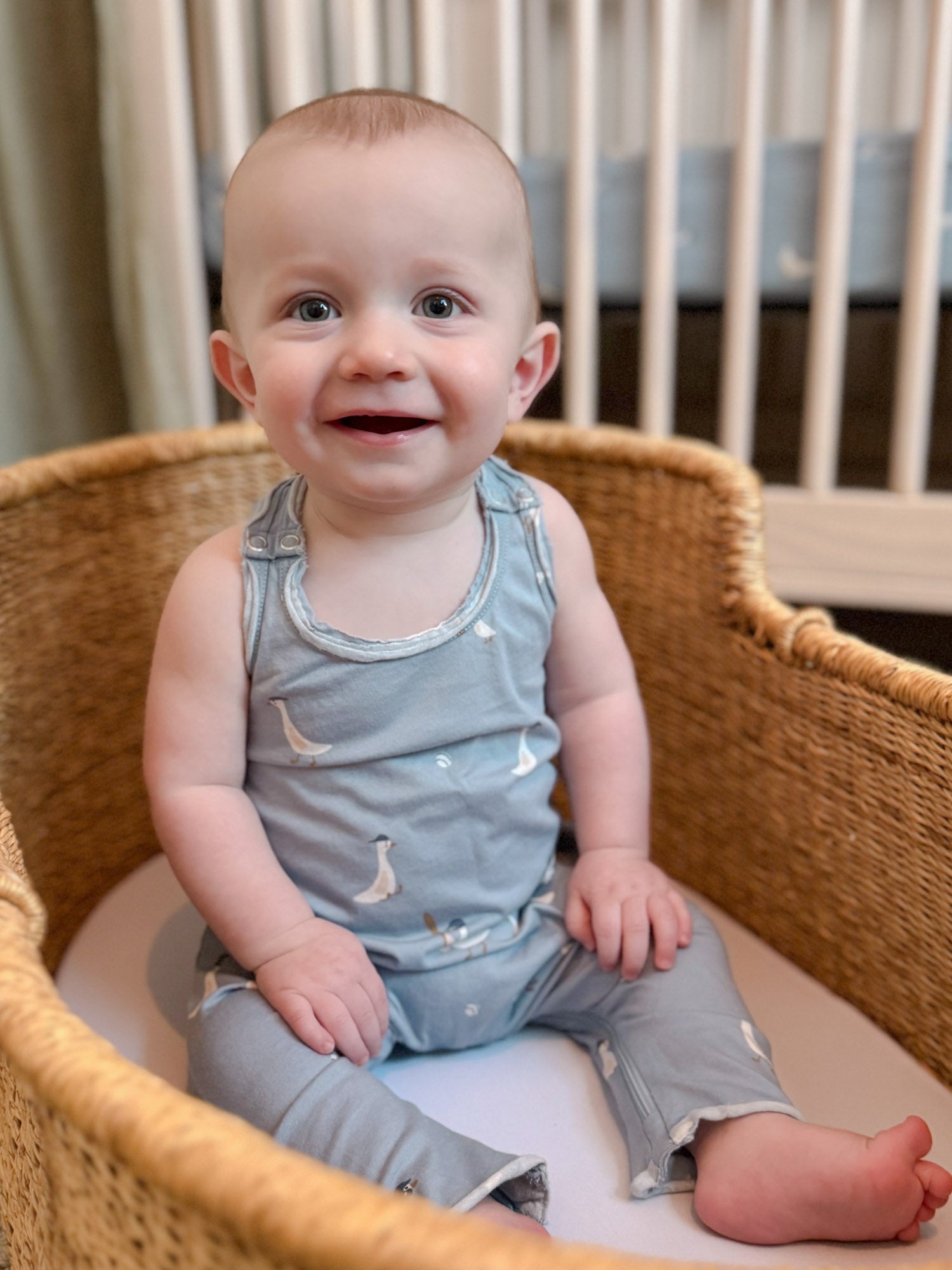 Tank Romper - Baseball Goose