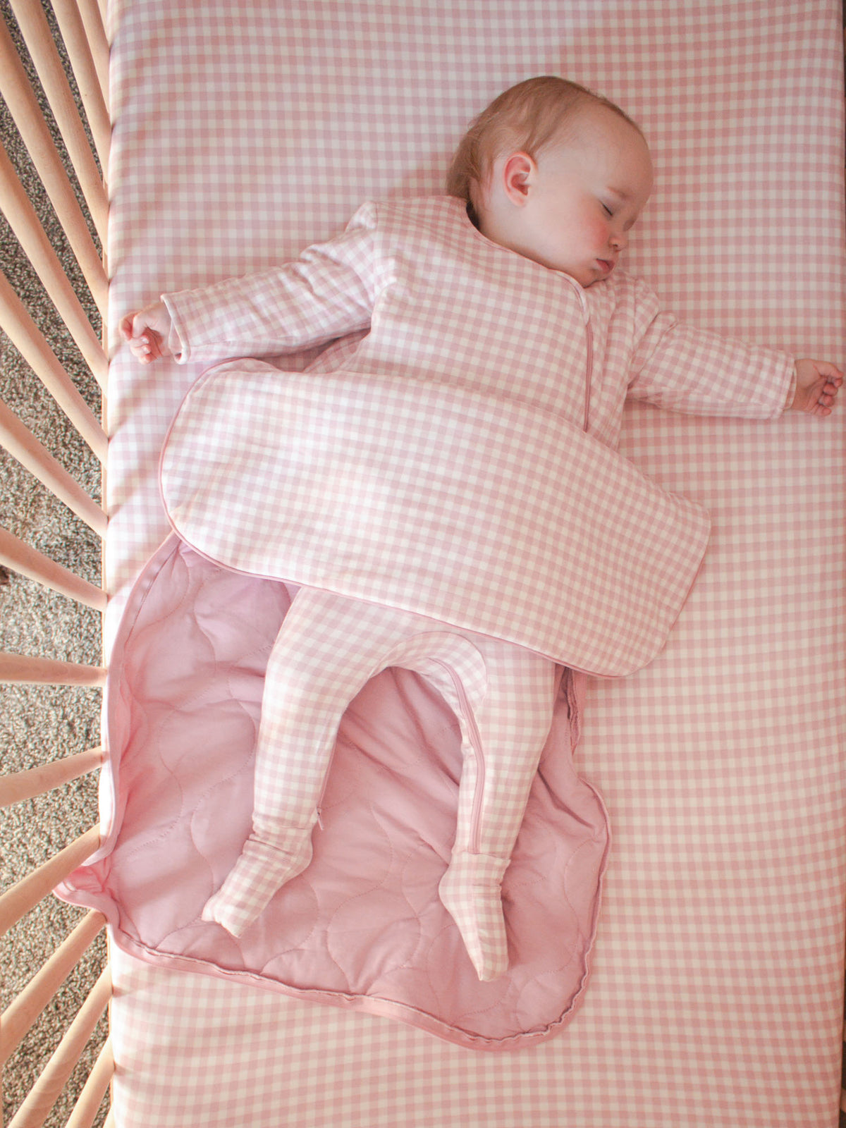 Long Sleeve Sleep Sack - Pink Gingham / 1.0 TOG