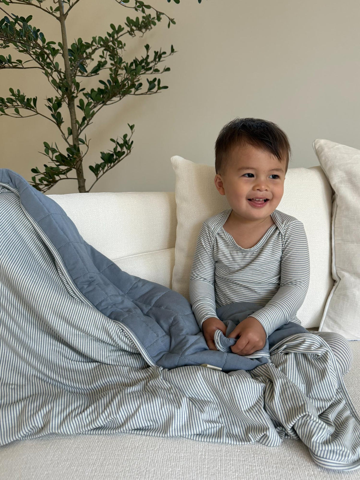 Cloud Blanket - Blue stripe / 1.0 TOG