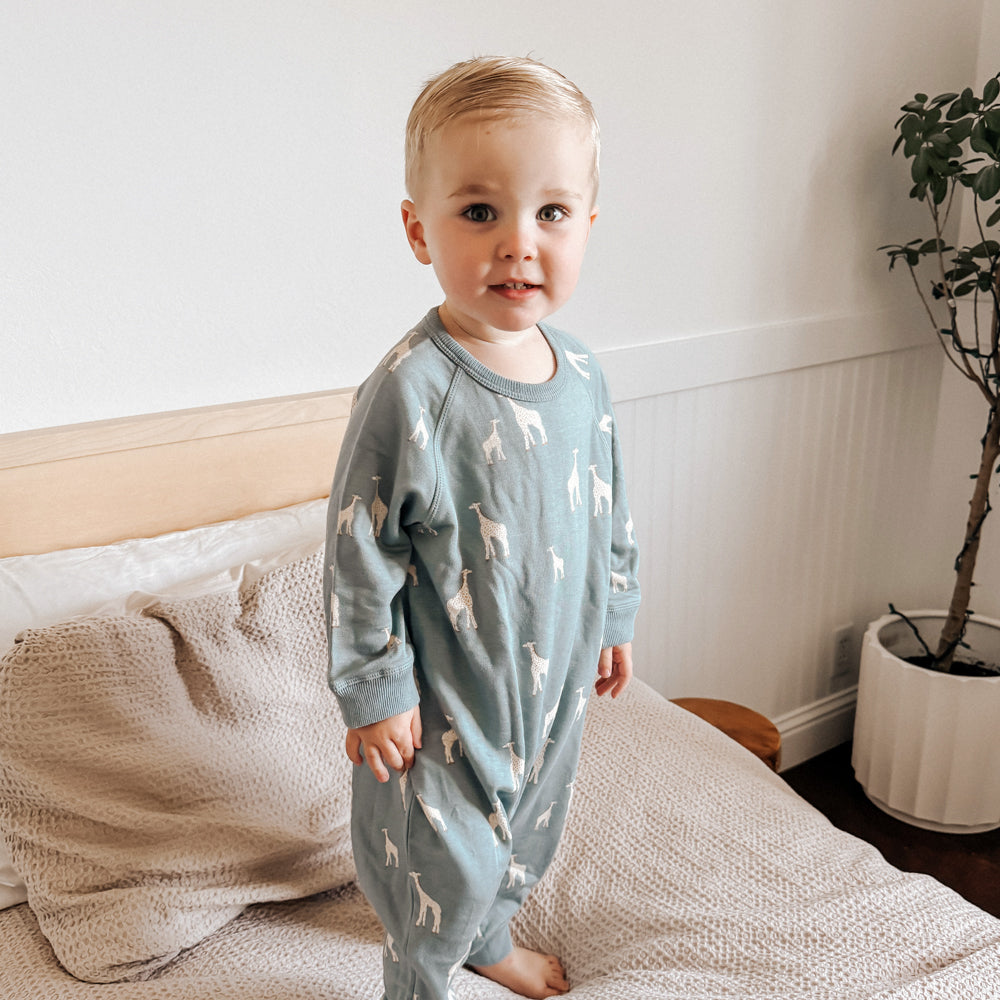 Fleece Jumpsuit - Giraffe Moss