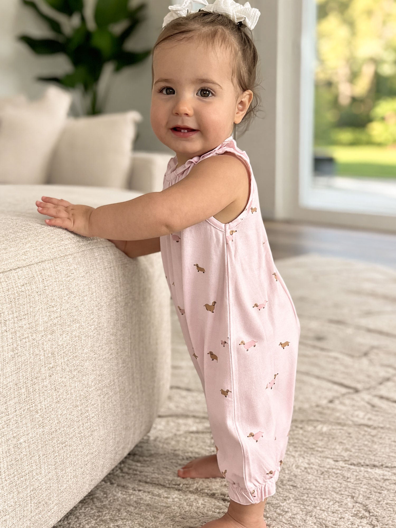 Bubble Romper - Girl Dog