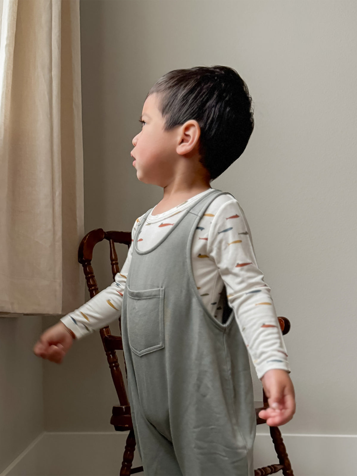 Fleece Overall Set -  Fish with a Hat