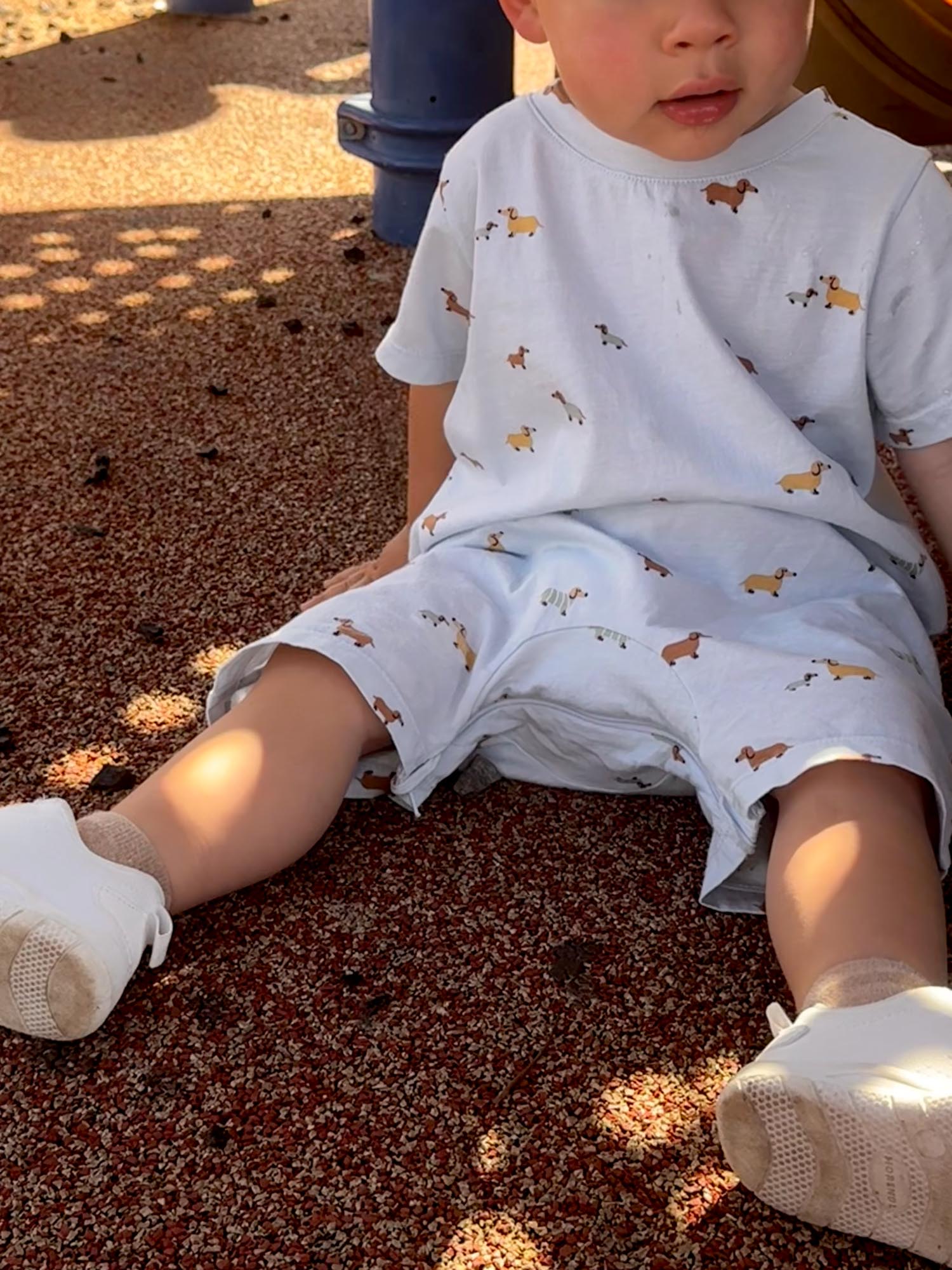 Cotton Shortie Romper - Woof