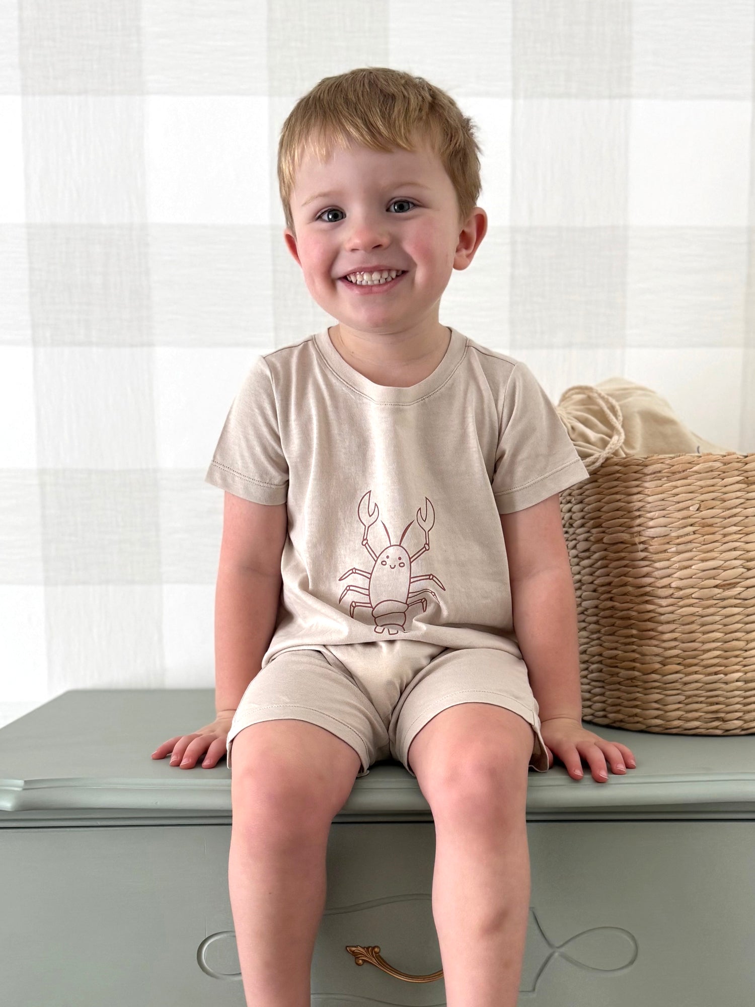 Cotton Shortie Romper - Lobster