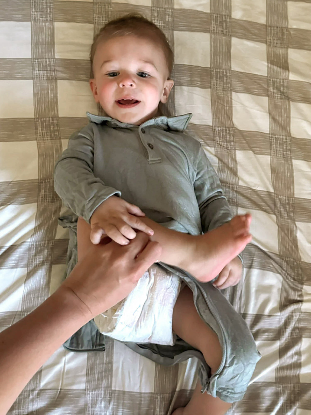 Fleece Collared Jumpsuit - Sage