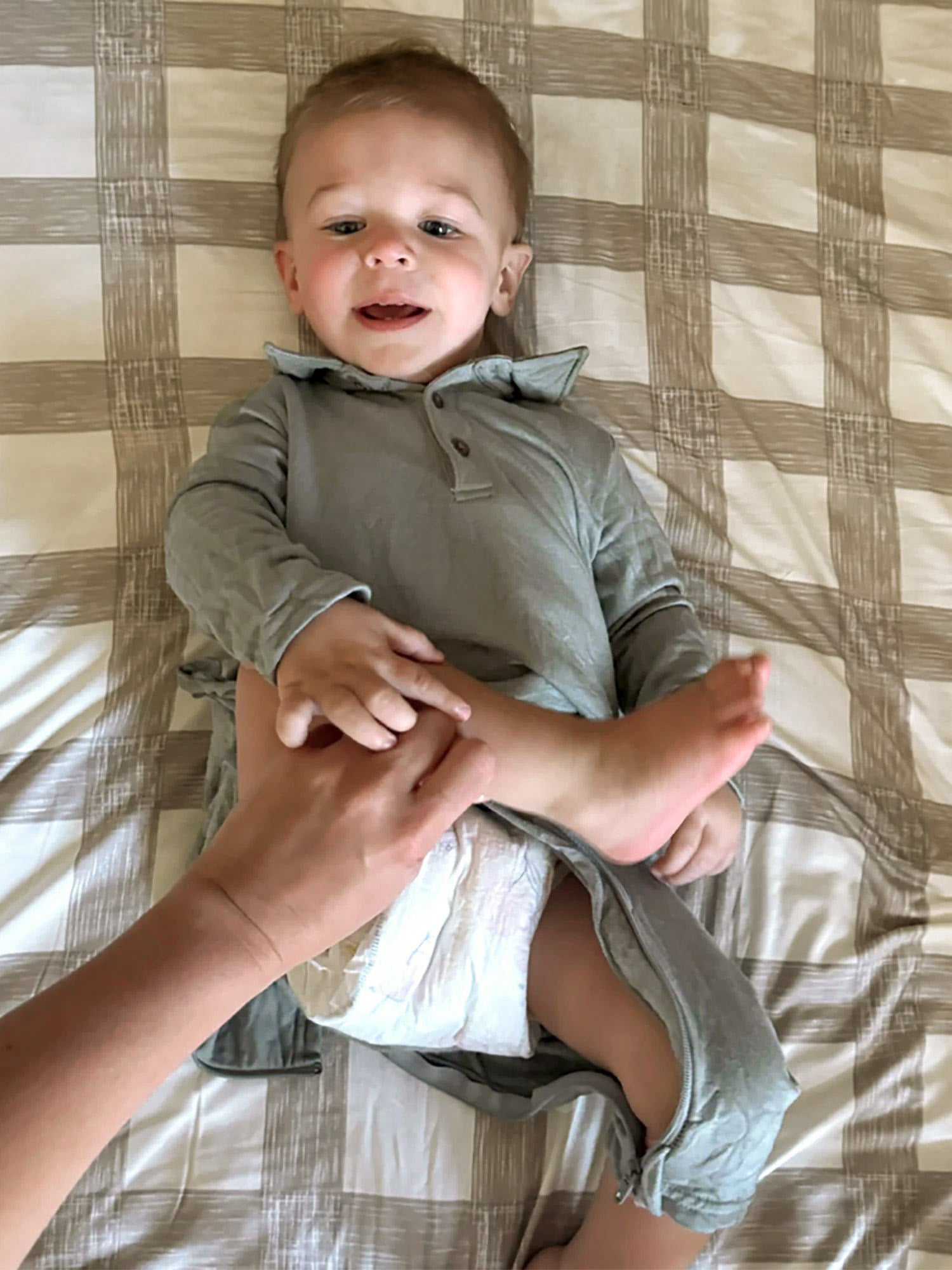 Fleece Collared Jumpsuit - Sage