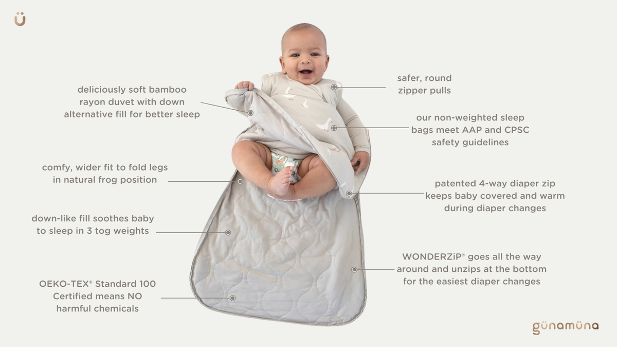 Woof Sage 2.5 TOG Bamboo Viscose Long Sleeve Sleep Sack günamüna