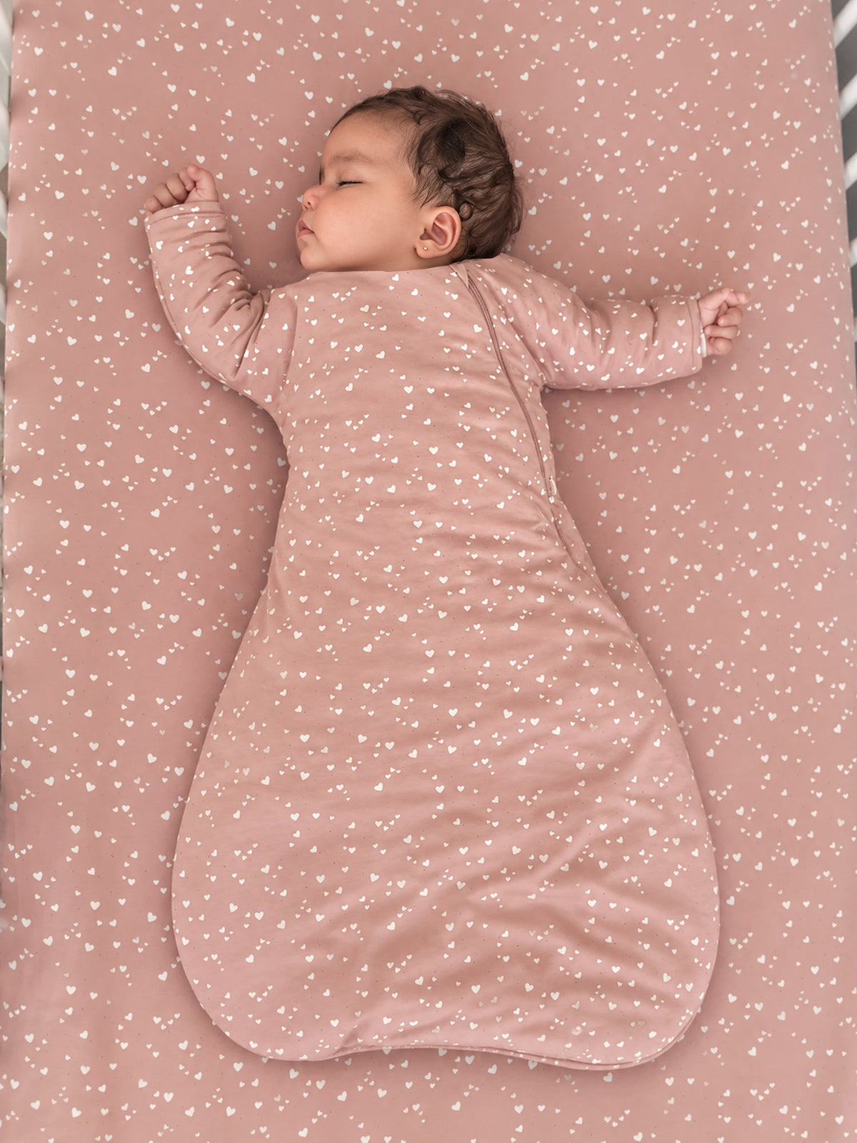 Long Sleeve Transitional Swaddle Sack - Hearts / 2.5 TOG