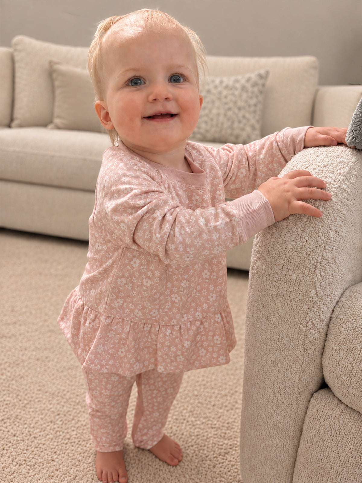 Fleece Two Piece Ruffled Sweatsuit - Grace