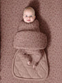 Pink floral infant sleep sack with long sleeves and padded bottom pouch