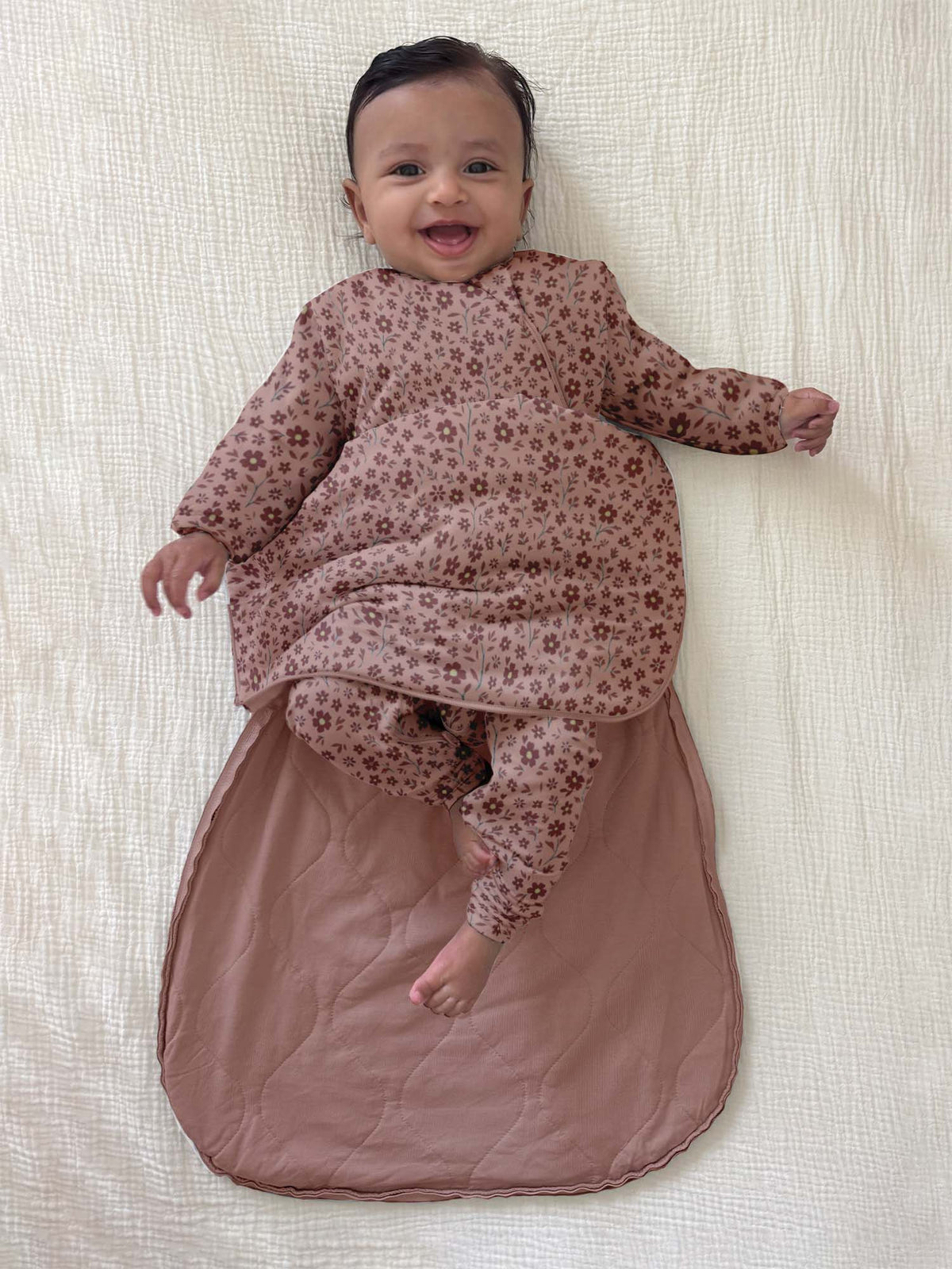 Long Sleeve Transitional Swaddle Sack - Petals / 2.5 TOG