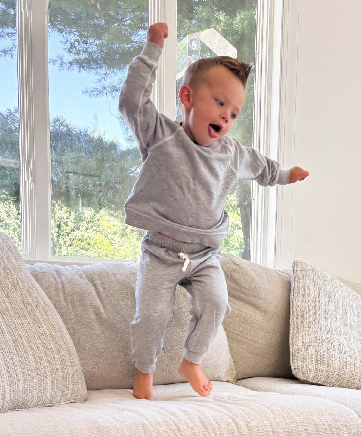 Fleece Sweatsuit - Heather Grey