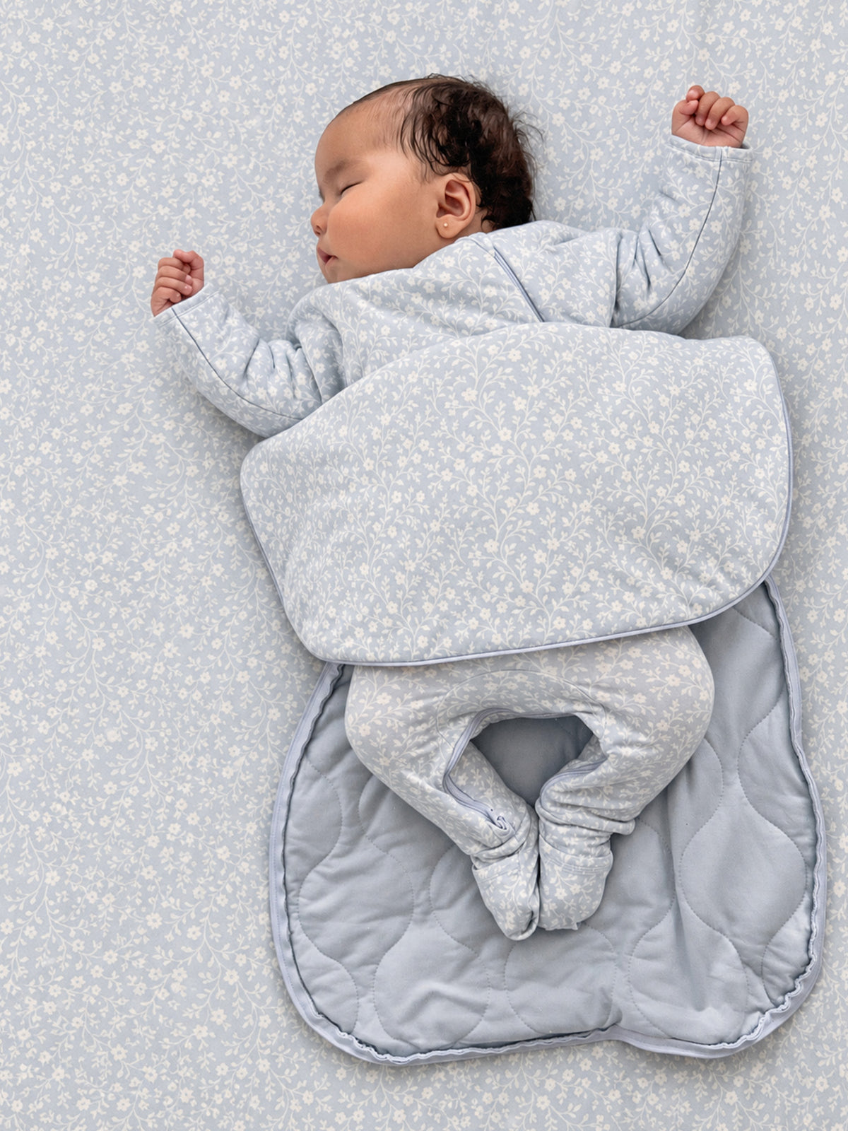 Long Sleeve Transitional Swaddle Sack - Meadow / 1.0 TOG