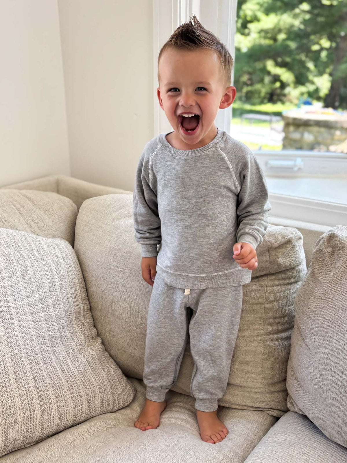 Fleece Sweatsuit - Heather Grey