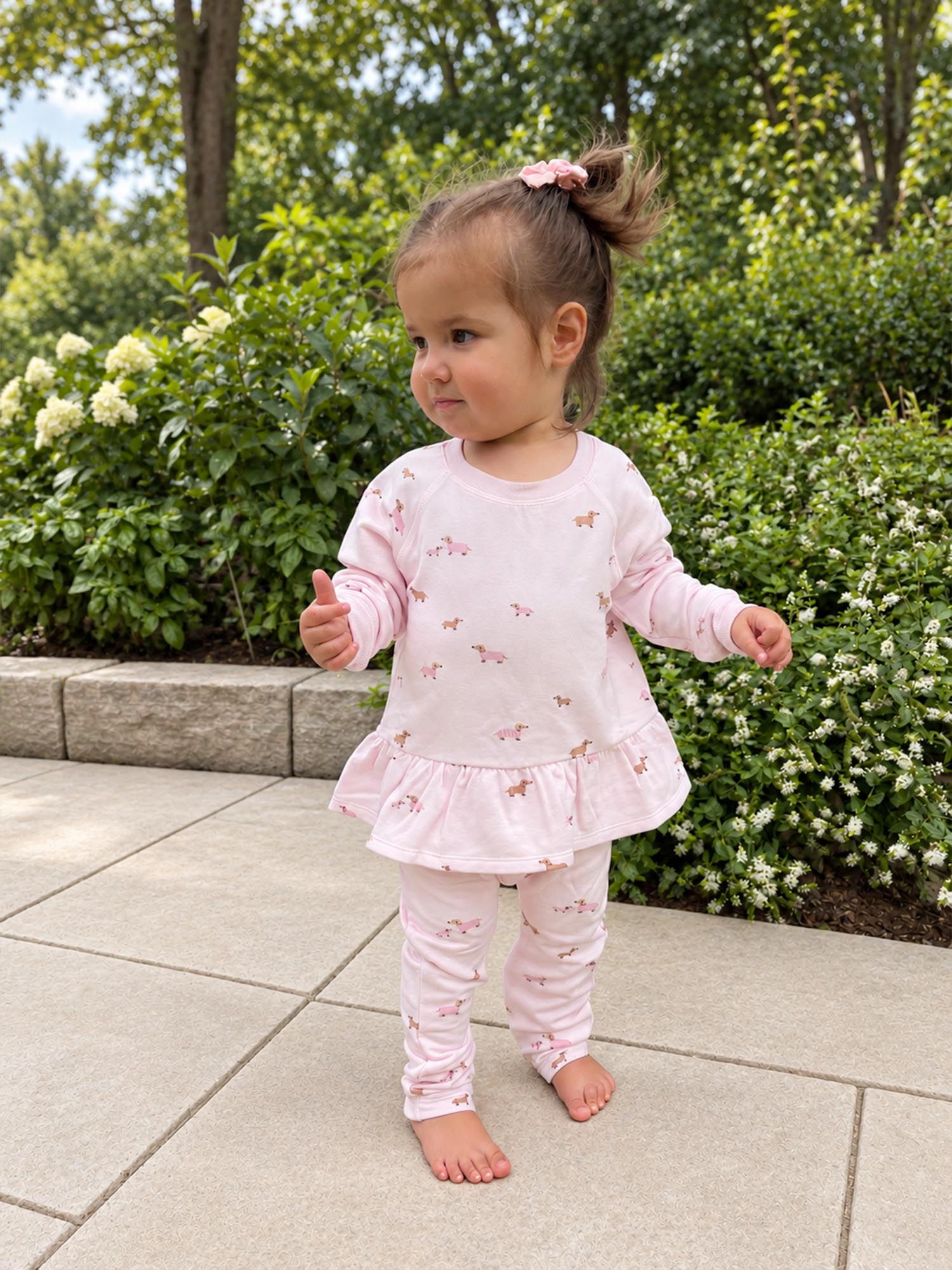 Fleece Two Piece Ruffled Sweatsuit - Girldog