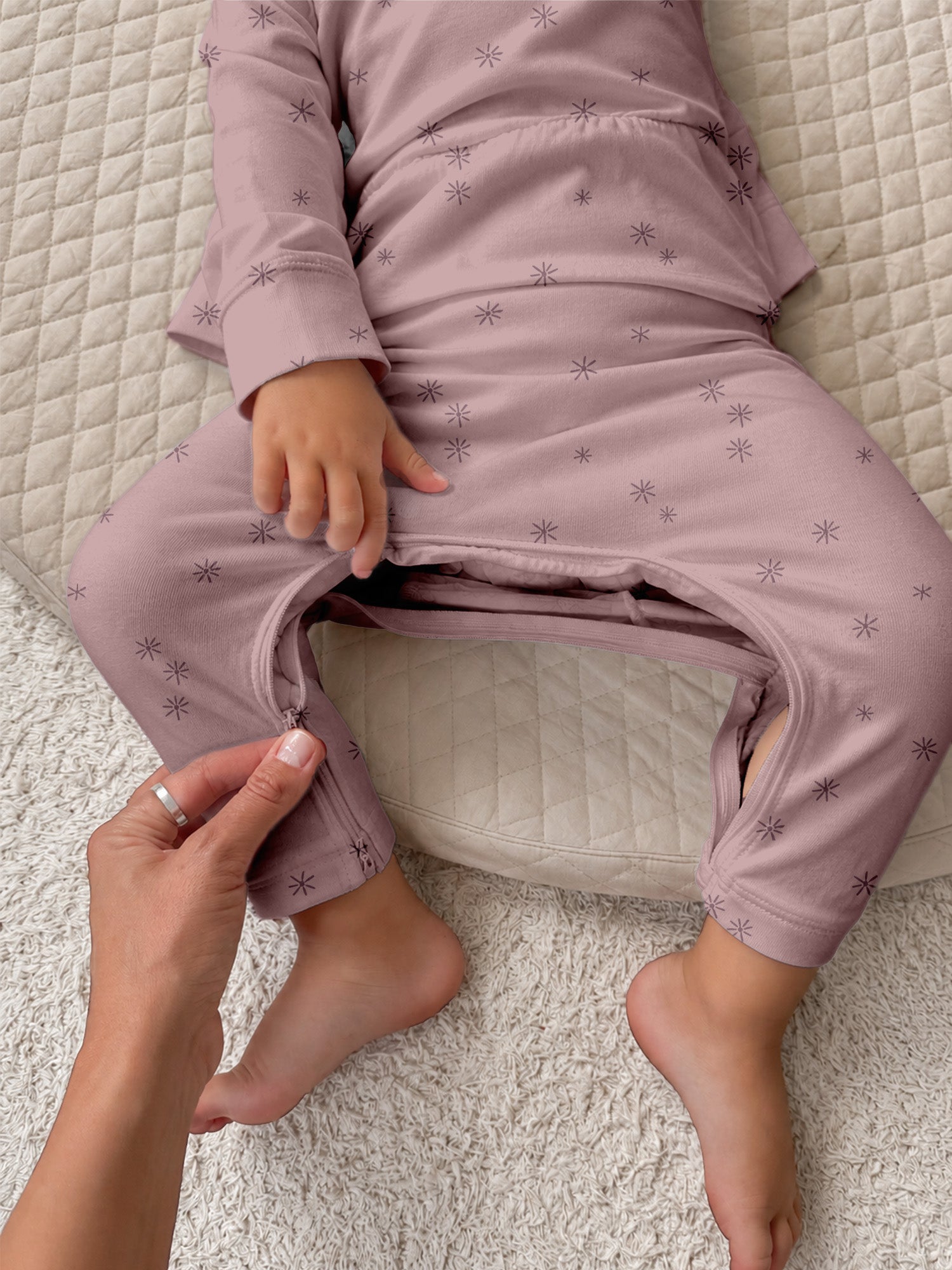 Fleece Two Piece Ruffled Sweatsuit - Dazzle